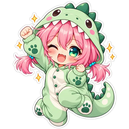 Sticker Mika Dino Alegre