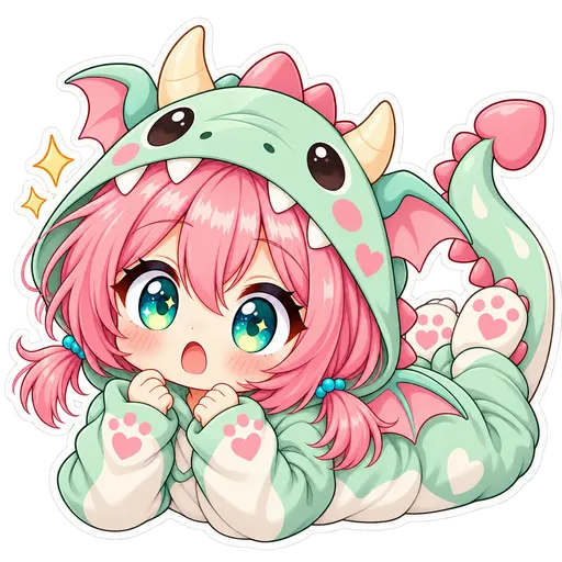 Sticker Mika Dragoncita Sorprendida