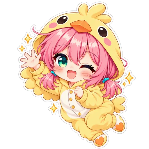 Sticker Mika Pollito Brillante
