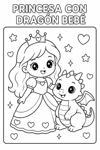 Princesa con dragón bebé